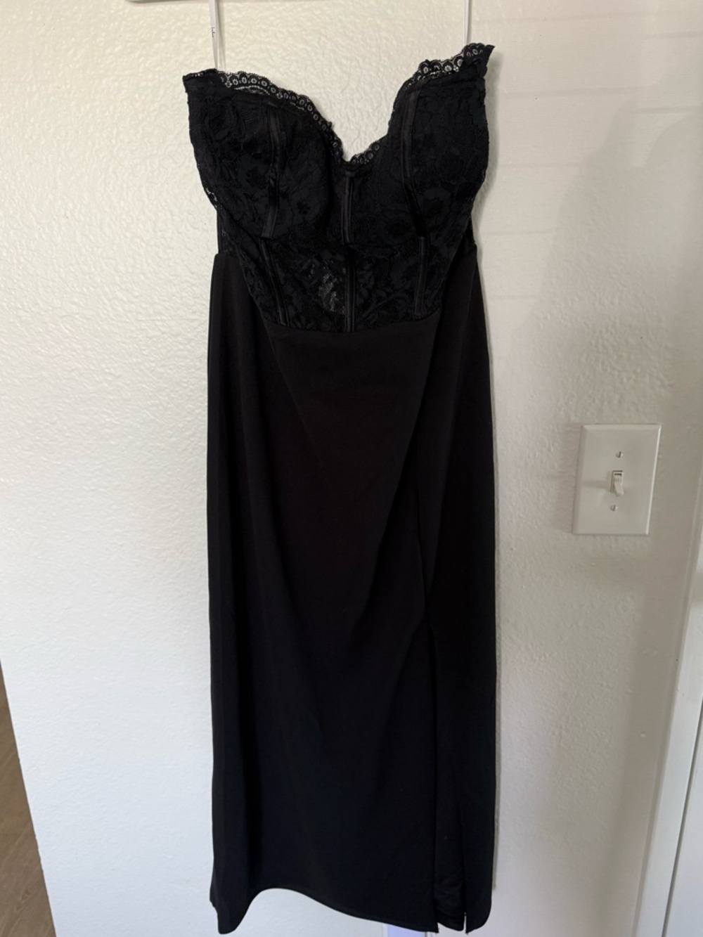 Lulu's Black Lace Bustier Maxi